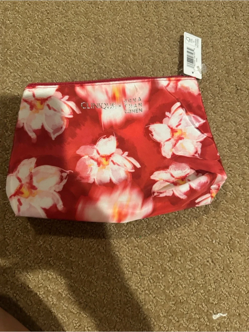 Clinique Floral Red Cosmetic Pouch